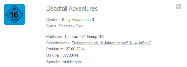Deadfall Adventures kommt auch für PS3